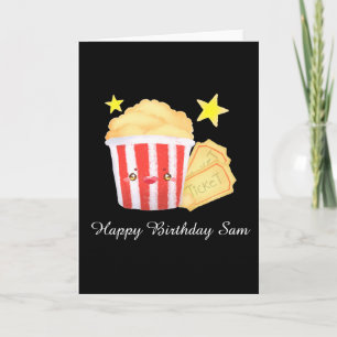 Kinoabend Popcorn und Tickets Karte