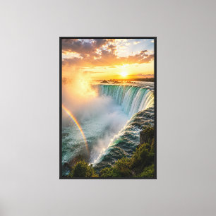Kinoartige Landschaft von Niagara Falls bei Sonnen Leinwanddruck
