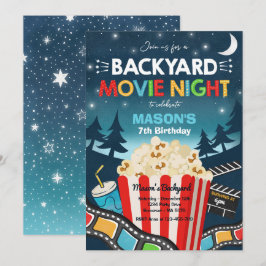 Kinofilm "Backyard Night Birthday Movie" unter dem Einladung