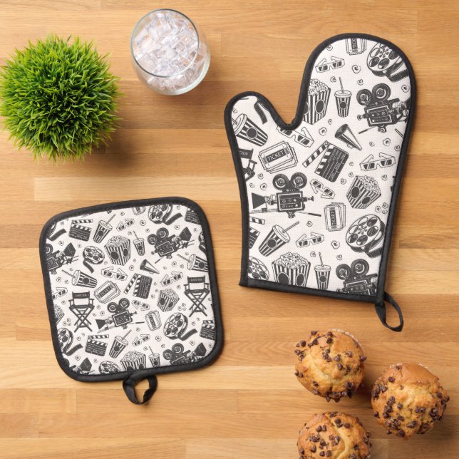Kinofilme Ofenhandschuh & Topflappen-Set (Oben Unten)