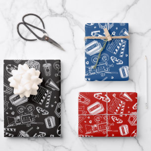 Kinofilme Wrapping Paper Set 3 Geschenkpapier Set