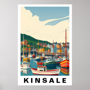 Kinsale Hafen Irland Vintage Reise Kunst Poster