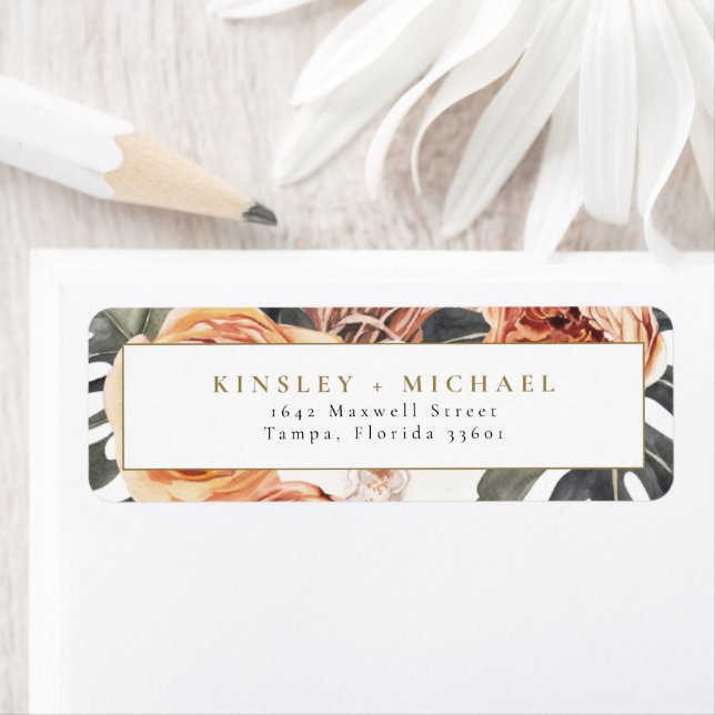 KINSLEY Boho Terracotta Tropische Rücksendeadresse (Insitu)