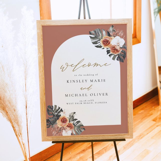 KINSLEY Boho Terracotta Wedding Willkommen Poster (Von Creator hochgeladen)