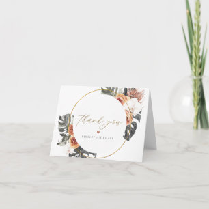 KINSLEY Boho Terrakotta Floral Trockenes Palmblatt Dankeskarte