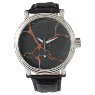 Kintsugi 1C Black Leather Armbanduhr