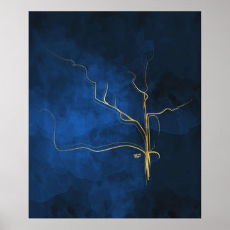 Kintsugi Electric Blue Goldgold Kintsugi japan ma Poster