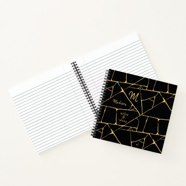 Kintsugi Gold Black Notizbuch (Innenseite)