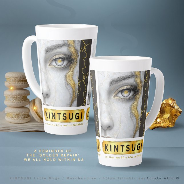 KINTSUGI Latte Mug (KINTSUGI Latte Mugs by Poet Adiela Akoo - a reminder of the ‘GOLDEN REPAIR’ we all hold within us)