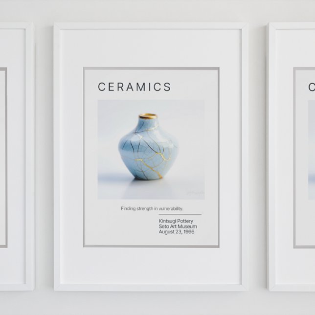 Kintsugi Poterie Poster série | Blanc (Créateur téléchargé)