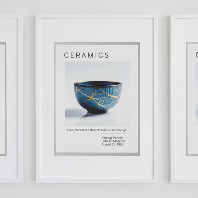 Kintsugi Poterie Poster série | Blanc (Créateur téléchargé)