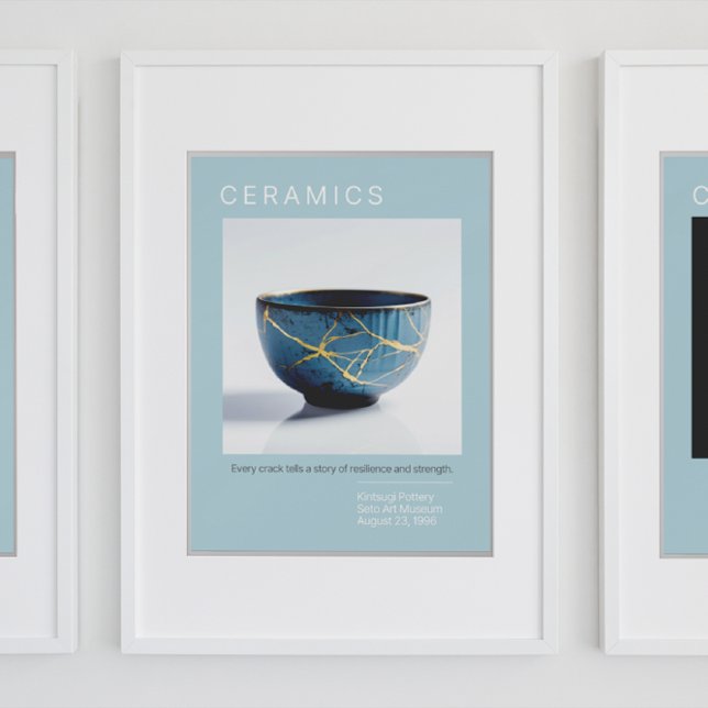 Kintsugi Poterie Poster série | bleu doux (Créateur téléchargé)