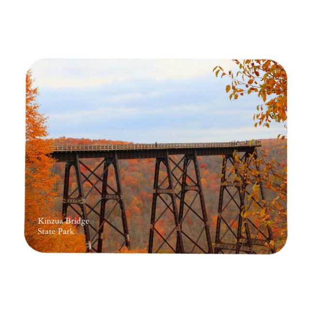 Kinzua Bridge Colorful Fall Scene Souvenir Kühlsch Magnet (Horizontal)