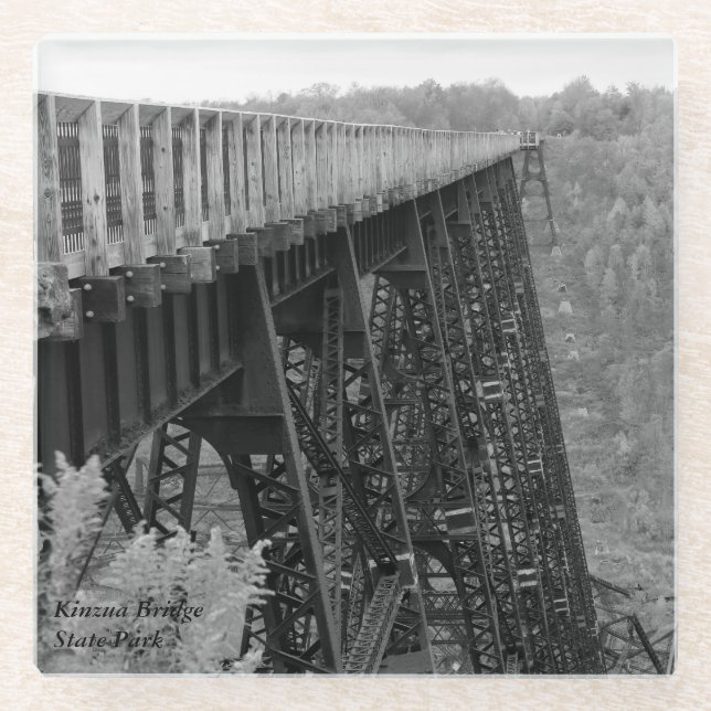 Kinzua Bridge Skywalk Glasuntersetzer (Vorderseite)
