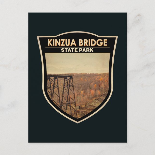 Kinzua Bridge Staat Park Pennsylvania Vintag Postkarte (Vorderseite)