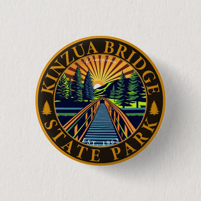Kinzua Bridge State Park Pennsylvania Retro Badge (Devant)