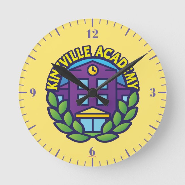 Kinzville Hochschullogo Runde Wanduhr (Vorderseite)