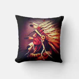 "Kiowa Chief" Original-Kunst Wurfkissen Kissen