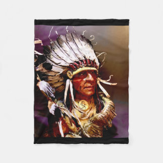 "Kiowa Chief" Originalkunst Fleecedecke