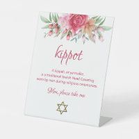 Kippah Yarmulke Table signieren rosa Rosenblütenho