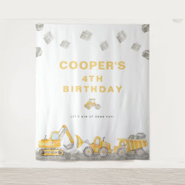Kipper-Jungen-Baustellentransporter-Birthday-Willk Wandteppich