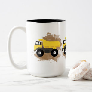 Kipper-LKW-Baustellenfahrzeug Matsch Zweifarbige Tasse