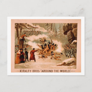 Kiralfy "Rund um die Welt" Indianermassaker Postkarte