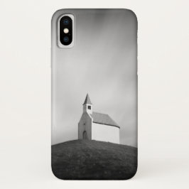 Kirche auf einem Hügel in Schwarzweiss Case-Mate iPhone Hülle