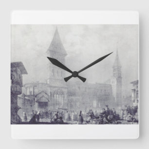 Kirche der Abtei Saint Philibert in Tournus Quadratische Wanduhr