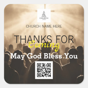 Kirche des göttlichen Lichts Danke-Aufkleber Quadratischer Aufkleber