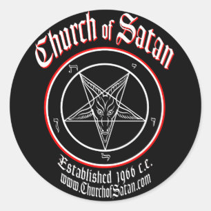 Kirche des Satan-Decal-Set Runder Aufkleber