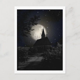 Kirche im Mondlicht Postkarte