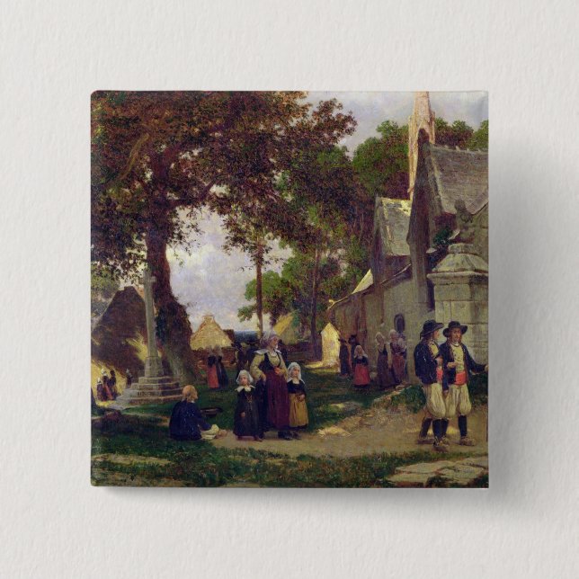 Kirche in Bretagne Button (Vorderseite)