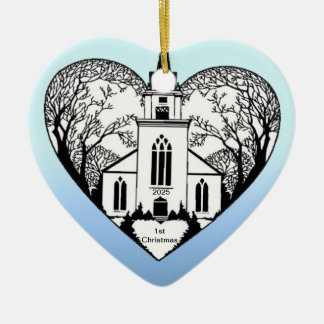 Kirche in einem Herzen - kundengerechte Verzierung Keramik Ornament