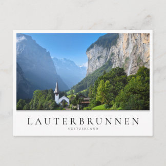 Kirche in Lauterbrunnen, Schweiz Postkarte