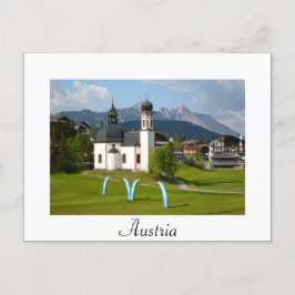 Kirche in Österreich - weiße Postkarte