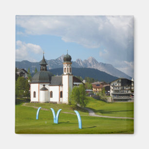 Kirche in Seefeld, österreichischer Magnet