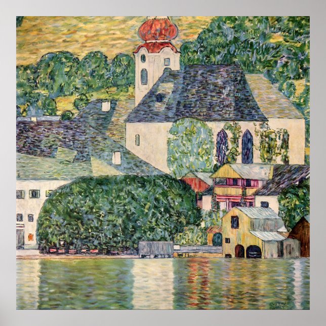 Kirche in Unterach am Attersee von Gustav Klimt Poster (Vorne)