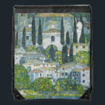 Kirche (Kirche) in Cassone von Gustav Klimt Sportbeutel<br><div class="desc">Kirche in Cassone - Landschaft mit Zypressen (alias Kirche in Cassone - Landschaft mit Zypressen) (1913) von Gustav Klimt ist eine Vintage Viktorianische Kunstmalerei der Ära mit einer Kirche in Cassone mit umliegenden Gebäude und Zypressen am Rande des Gardasees. Über den Künstler: Gustav Klimt (1862-1918) war ein österreichischer Symbolik-Maler und...</div>