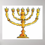 Kirche Menorah Poster<br><div class="desc">Eine Kirche menorah in Gold mit vielen Kerzen. Dieses Design sieht auf diesem Poster wirklich effektiv aus</div>