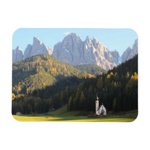 Kirche mit Dolomitgebirgsrechteckmagneten Magnet
