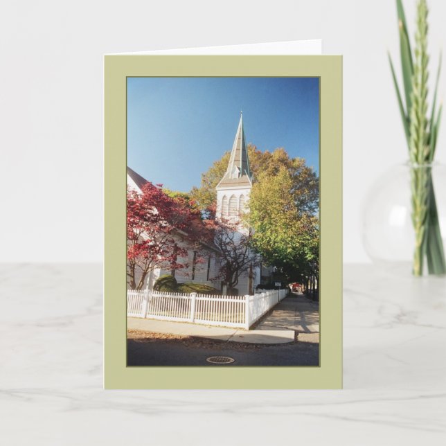 'Kirche mit weißem Schlammzaun' leere Grußkarte Karte (Vorderseite)