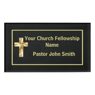 Kirche Pastor Classy Black Namenschild
