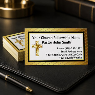 Kirche Pastor Klassische Gold- und Black Business Visitenkarte