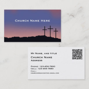 Kirche / Religiös Drei Kreuze mit QR-Code Visitenkarte