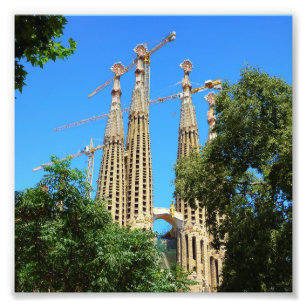 Kirche Sagrada Familia in Barcelona, Spanien Fotodruck