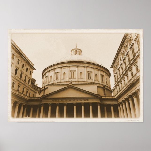 Kirche Saint Charles Borromeo - Milano, Italien Poster (Vorne)