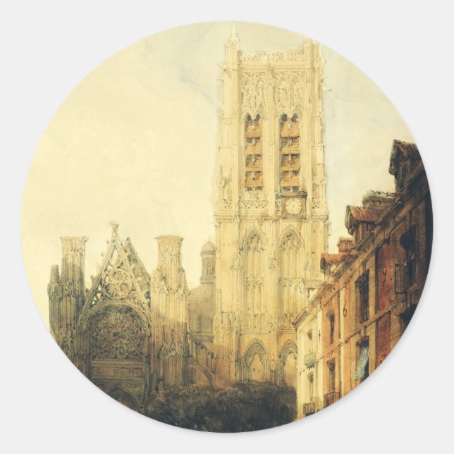Kirche Saint-Jacques in Dieppe Runder Aufkleber (Vorderseite)