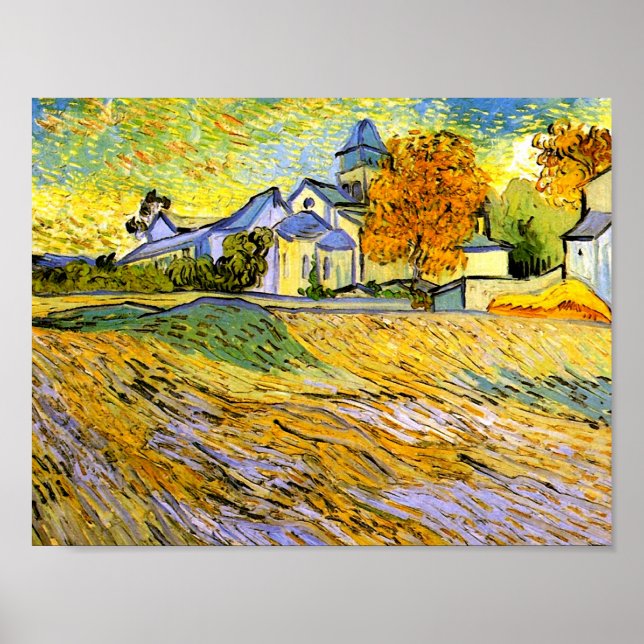 Kirche Saint-Paul-de-Mausole, Van Gogh Fine Art Poster (Vorne)