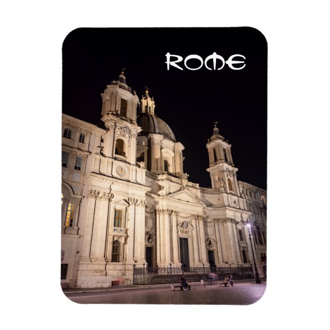Kirche Sant Agnese auf der Piazza Navona - Rom Magnet (Vertikal)